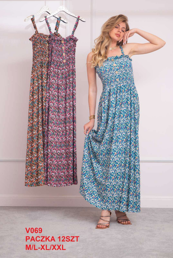 Sukienki damskie Roz M-2XL, Mix Kolor .Paczka 12 szt 1